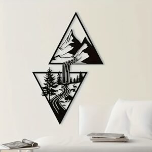 Wall Decor Featuring Mountains And Waterfalls