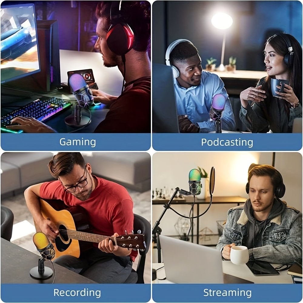 RGB USB Condenser Microphone with Noise Reduction. - Image 8