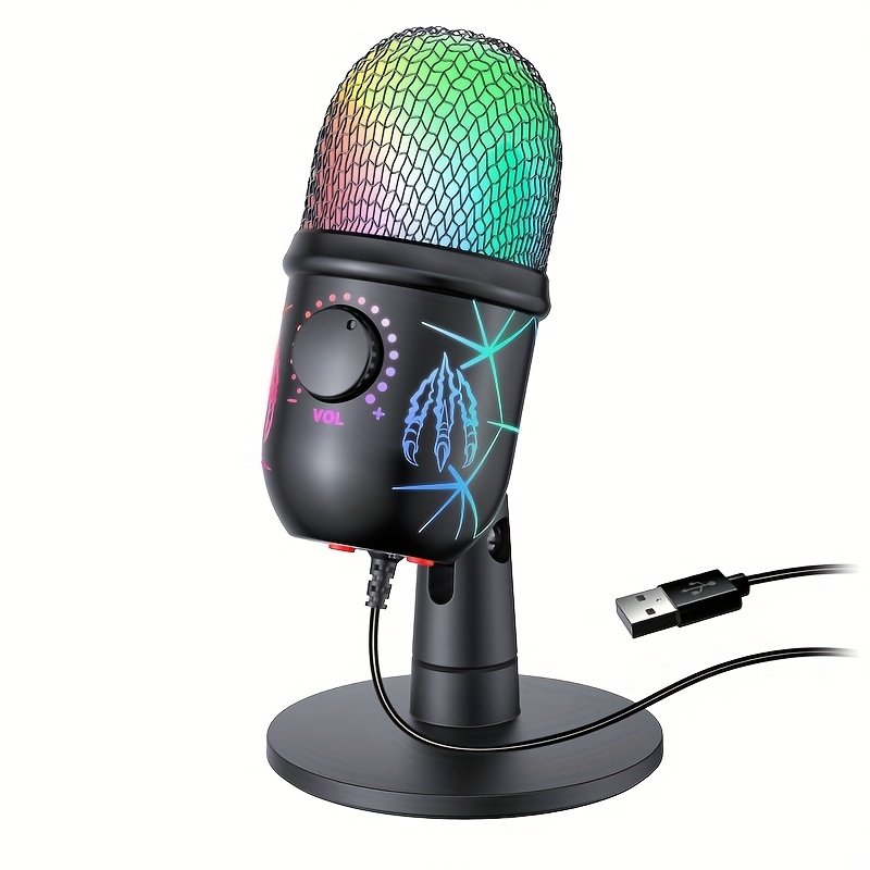 RGB USB Condenser Microphone with Noise Reduction. - Image 5